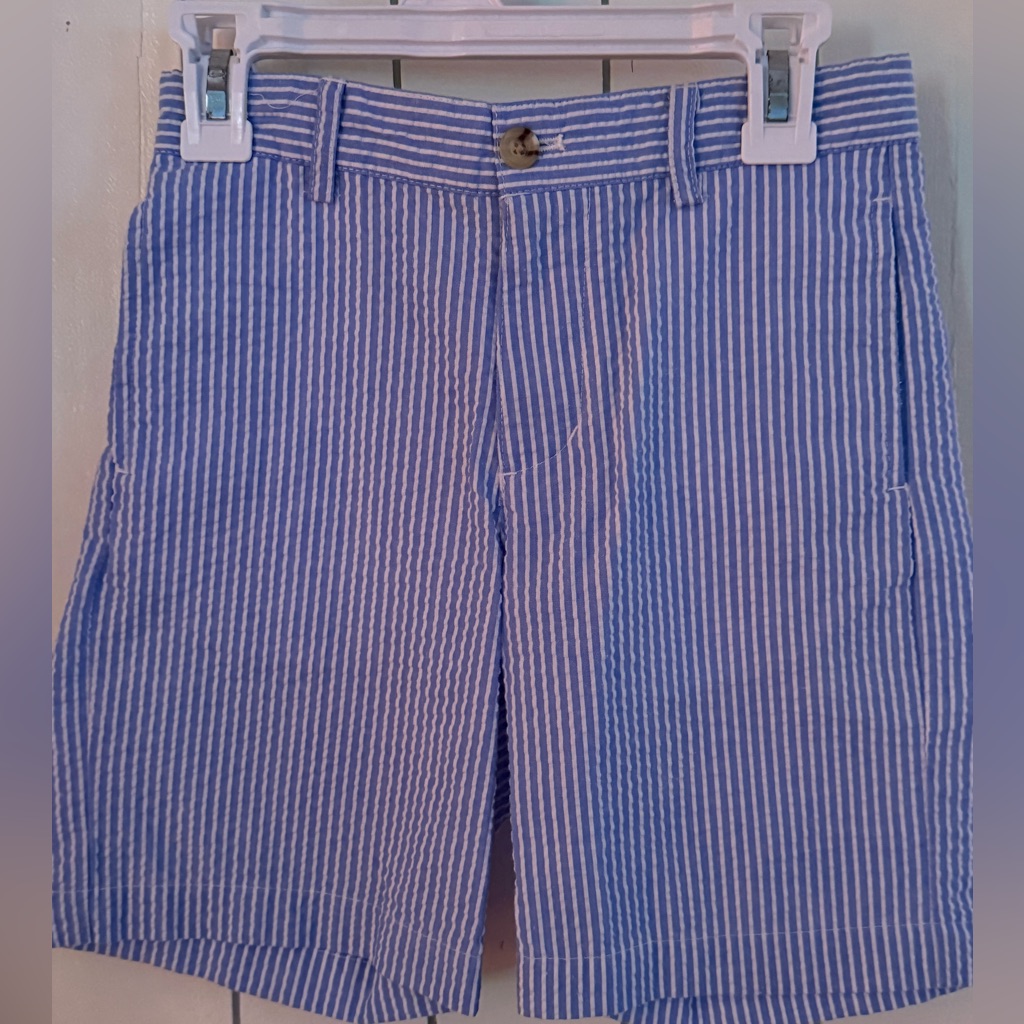 J Bailey Boys Seersucker Shorts, Sz 7, Never Worn
